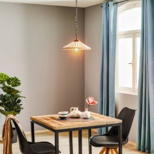 Svítidlo Euluna světle růžová/bronz antická keramika/železo