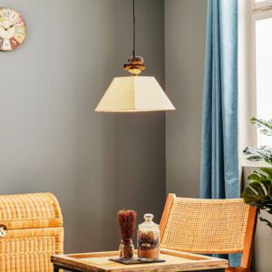 Svítidlo Euluna krémově bílá/hnědá textil/plast