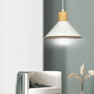 Svítidlo Euluna bílá/světlé dřevo ocel/dřevo