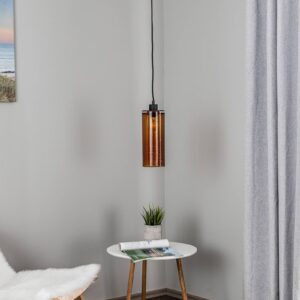 Svítidlo Euluna jantar průhledný/černá sklo/kov