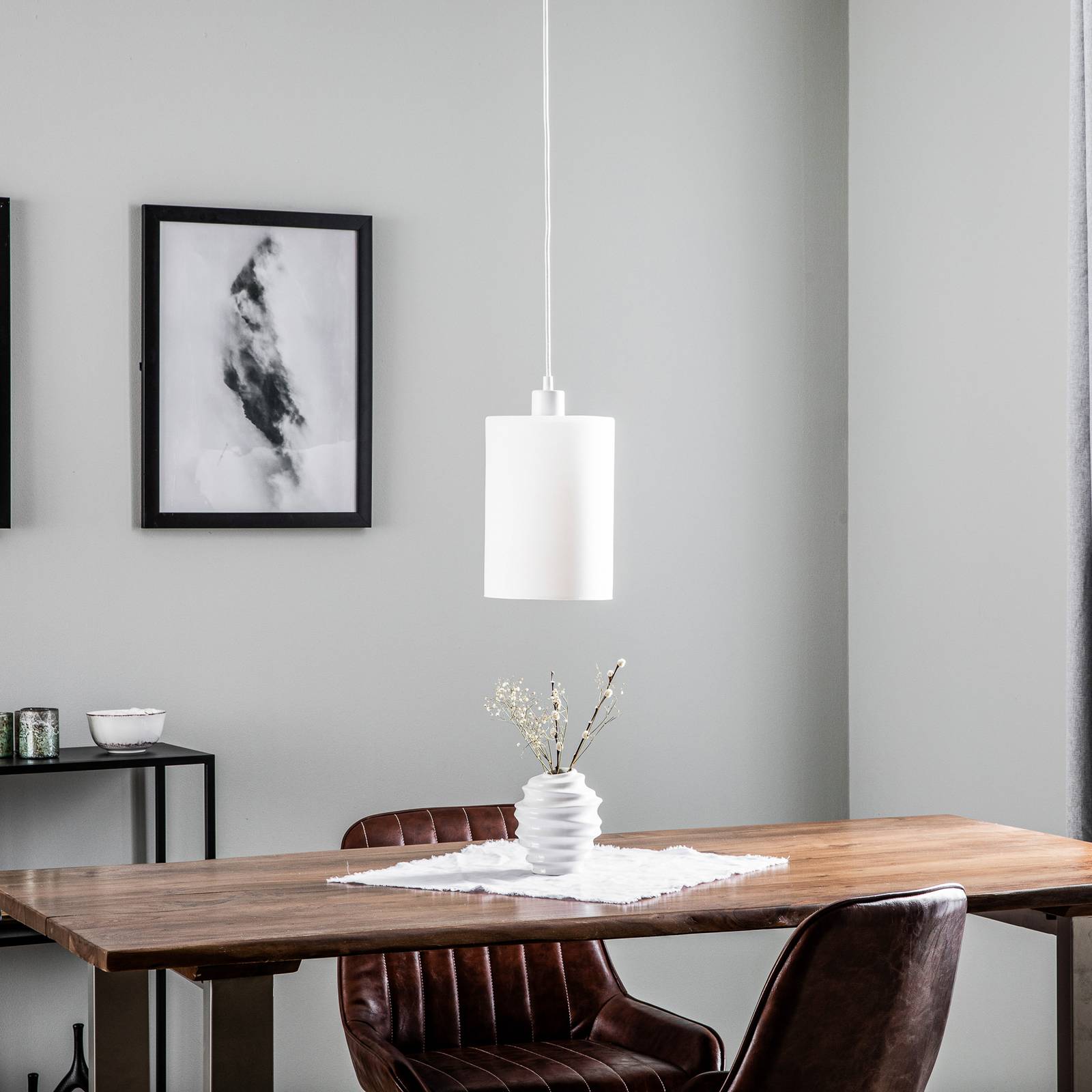 Svítidlo Euluna bílá sklo/kov