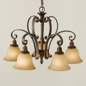 Svítidlo FEISS bronzovozlatá/krémová kov/sklo Scavo