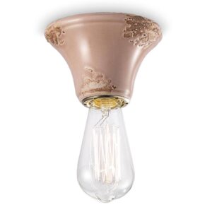 Svítidlo Ferroluce antická starožitná růžová keramika