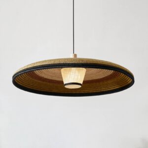 Svítidlo Forestier zelená/hnědá/béžová ratan/abacá