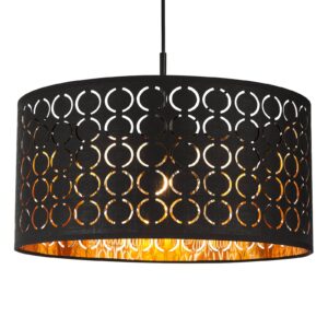Svítidlo Globo černá/zlatá kov/textil