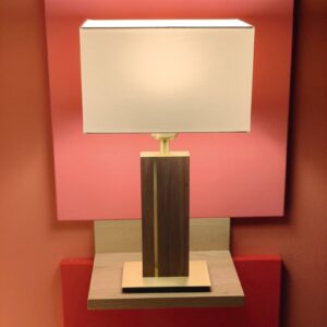 Svítidlo HerzBlut ořech olejovaný/bílá/nikl dřevo/textil/kov