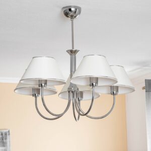 Svítidlo Jupiter chrom/krémově bílá kov/PVC plast