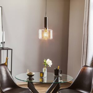 Svítidlo Jupiter transparentní/černá/chrom sklo/kov