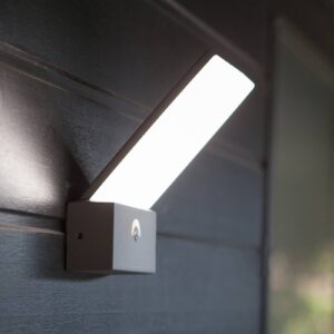 Svítidlo LUTEC antracit/bílá mražená hliník/polykarbonát