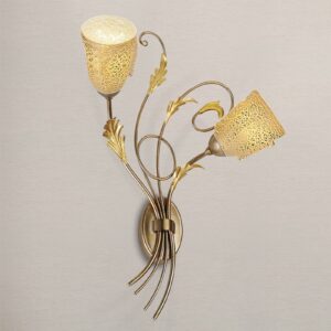 Svítidlo Lam antická stříbrná/bílá satinovaná/zlatá kov/sklo/lístkové stříbro/pozlátko