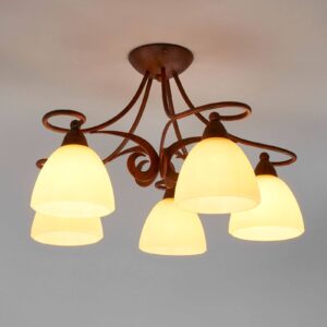 Svítidlo Lam antická rezavá/krémová satinovaná kov/sklo