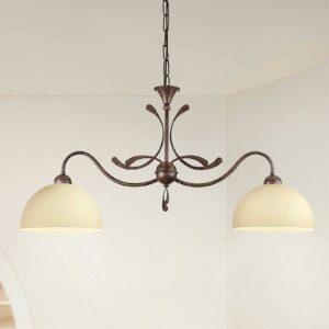 Svítidlo Lam tmavě hnědá/krémová kov/sklo