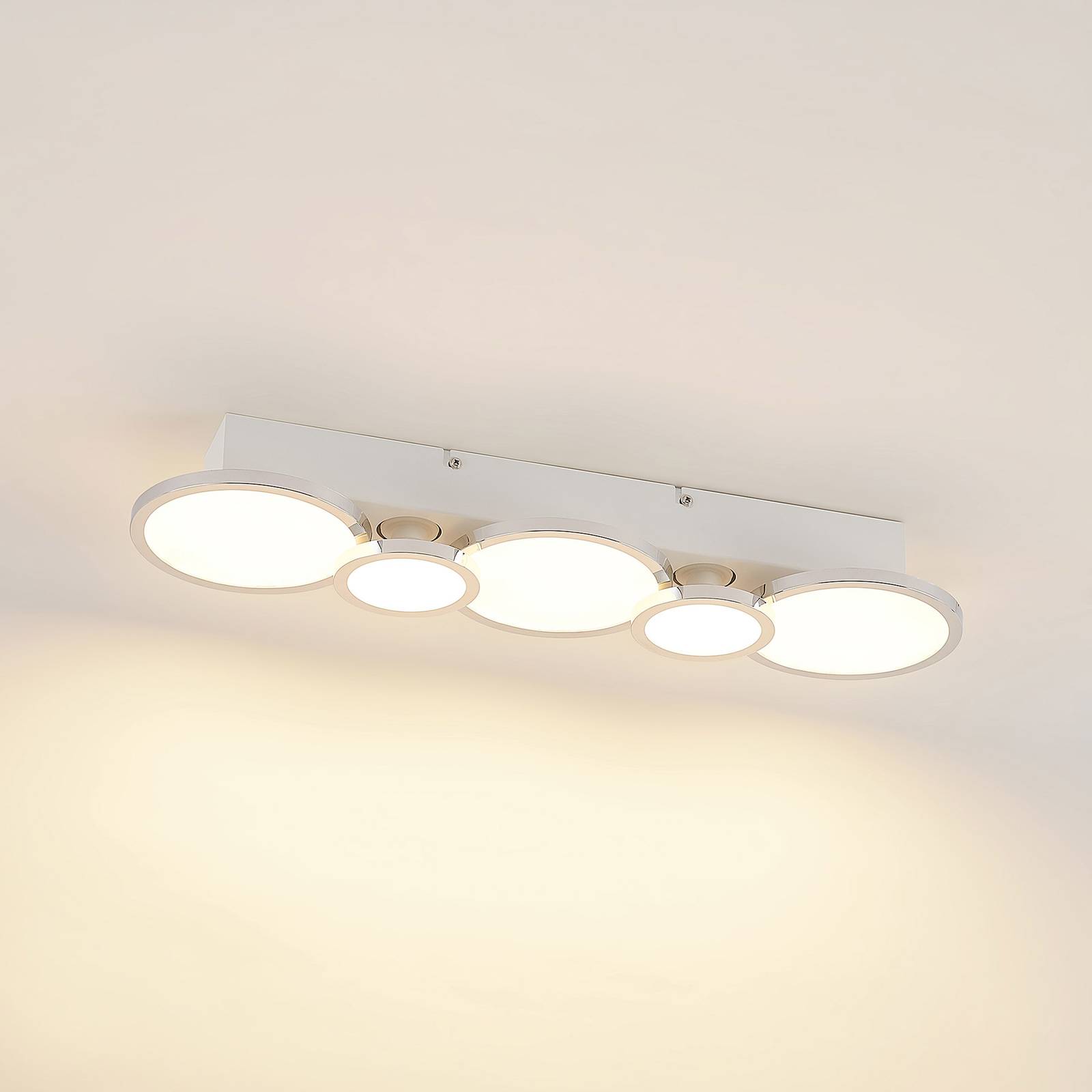 Lindby Amuria LED stropní svítidlo pět zdrojů, Obývací pokoj / jídelna, železo, GU10, P: 44 cm, L: 6 cm, K: 8cm - Image 4