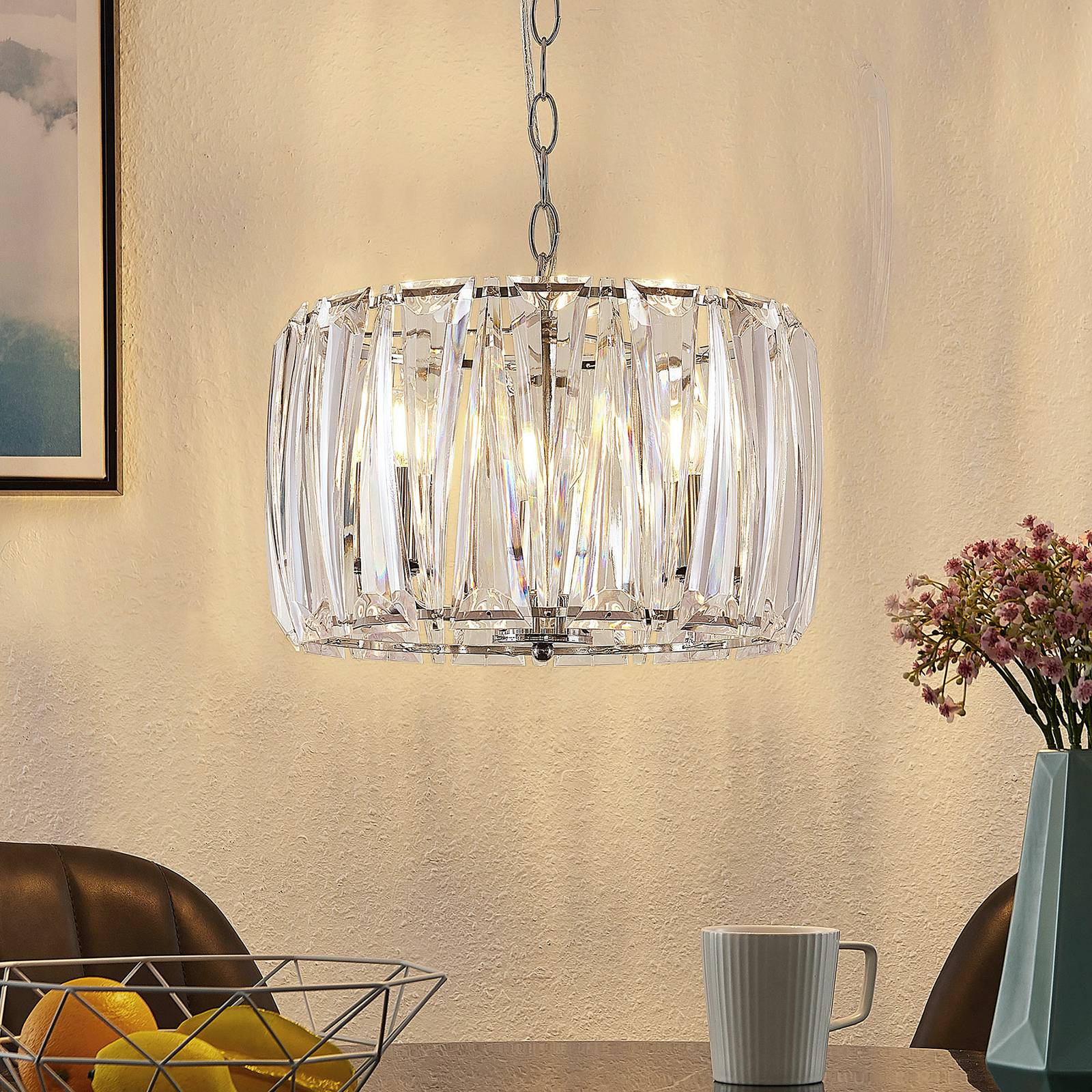 Svítidlo Lindby průhledná/chrom akryl/železo