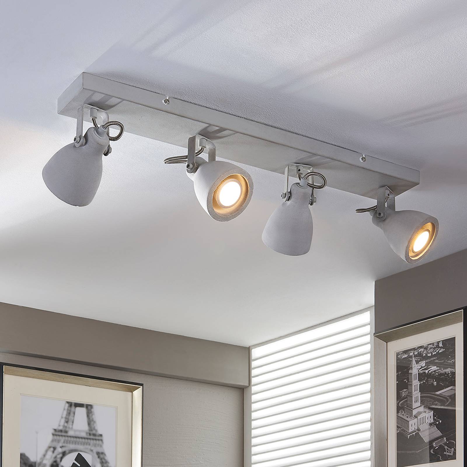 Svítidlo Lindby betonově šedá beton/kov