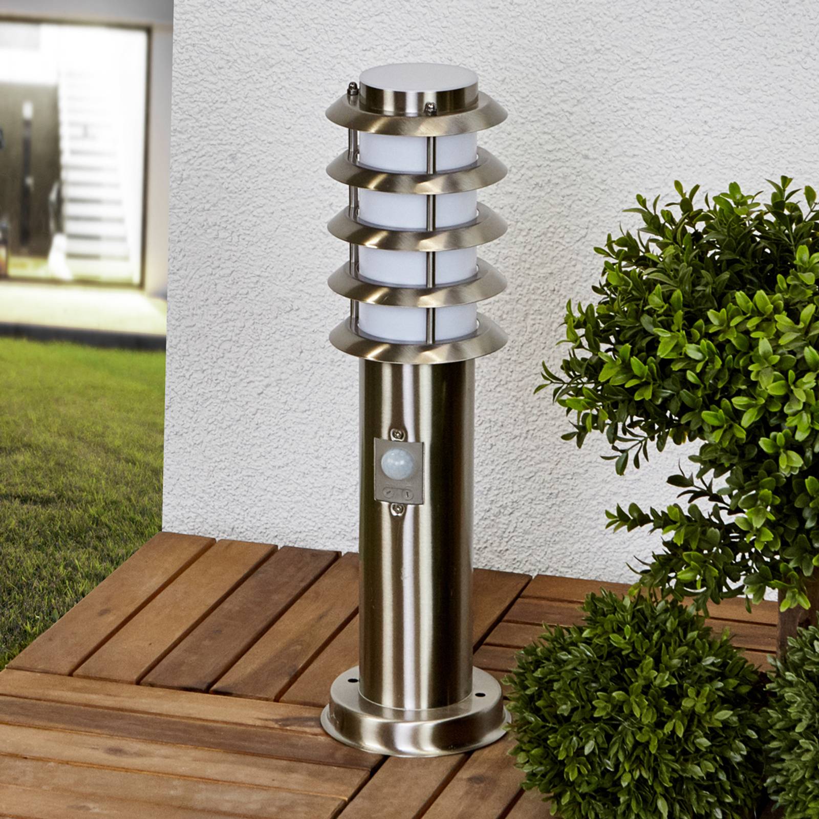 Svítidlo Lindby nerez/bílá nerezová ocel/polykarbonát