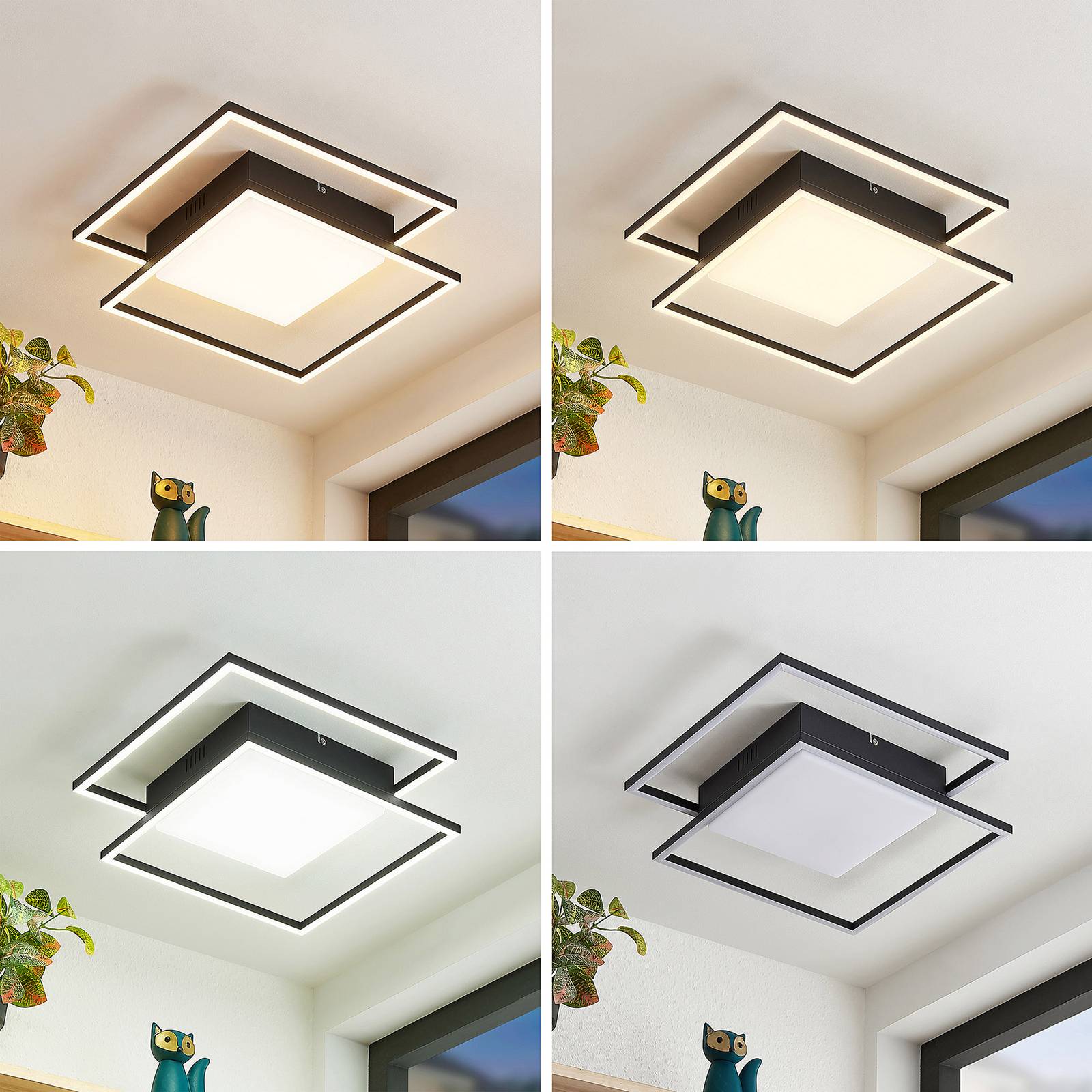 Svítidlo Lindby černá hliník/železo/plast