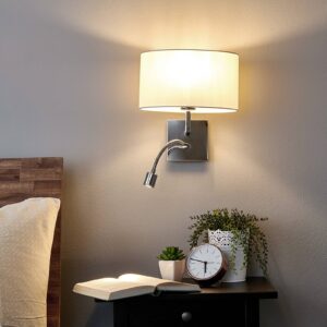 Svítidlo Lucande bílá/chrom látka/kov