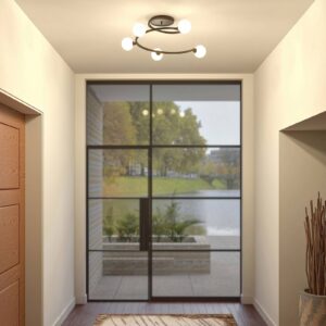 Svítidlo Lucande černá/bílá železo/sklo