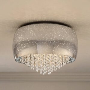 Svítidlo Lucande chrom/bílá železo/sklo/křišťál