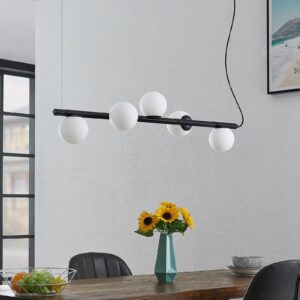 Svítidlo Lucande černá/opálová bílá železo/sklo