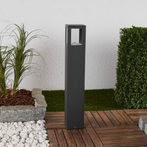 Svítidlo Lucande grafitově šedá/čirá hliník/temperované sklo