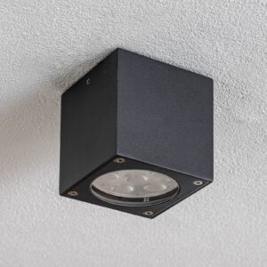 Svítidlo Lucande grafit/čirá hliníkový odlitek/sklo