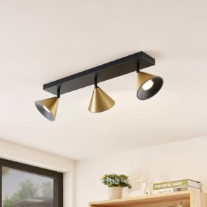 Svítidlo Lucande černá matná/mosaz kartáčovaná železo