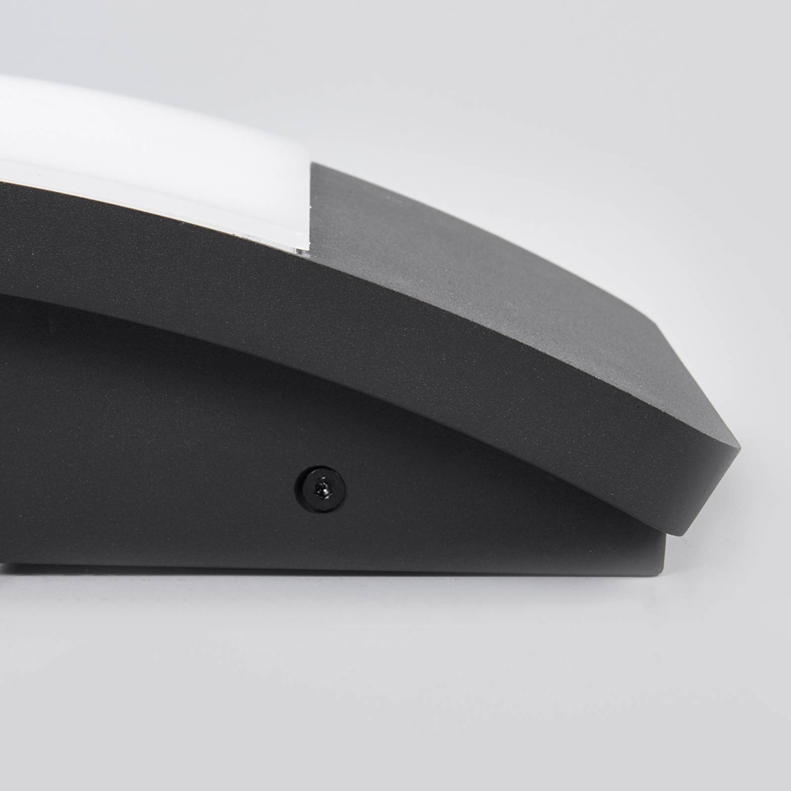 Lucande Klenutá venkovní LED lampa Siara, tmavě šedá, hliník, polykarbonát, 8.6W, L: 12.5 cm, K: 28.7cm - Image 5