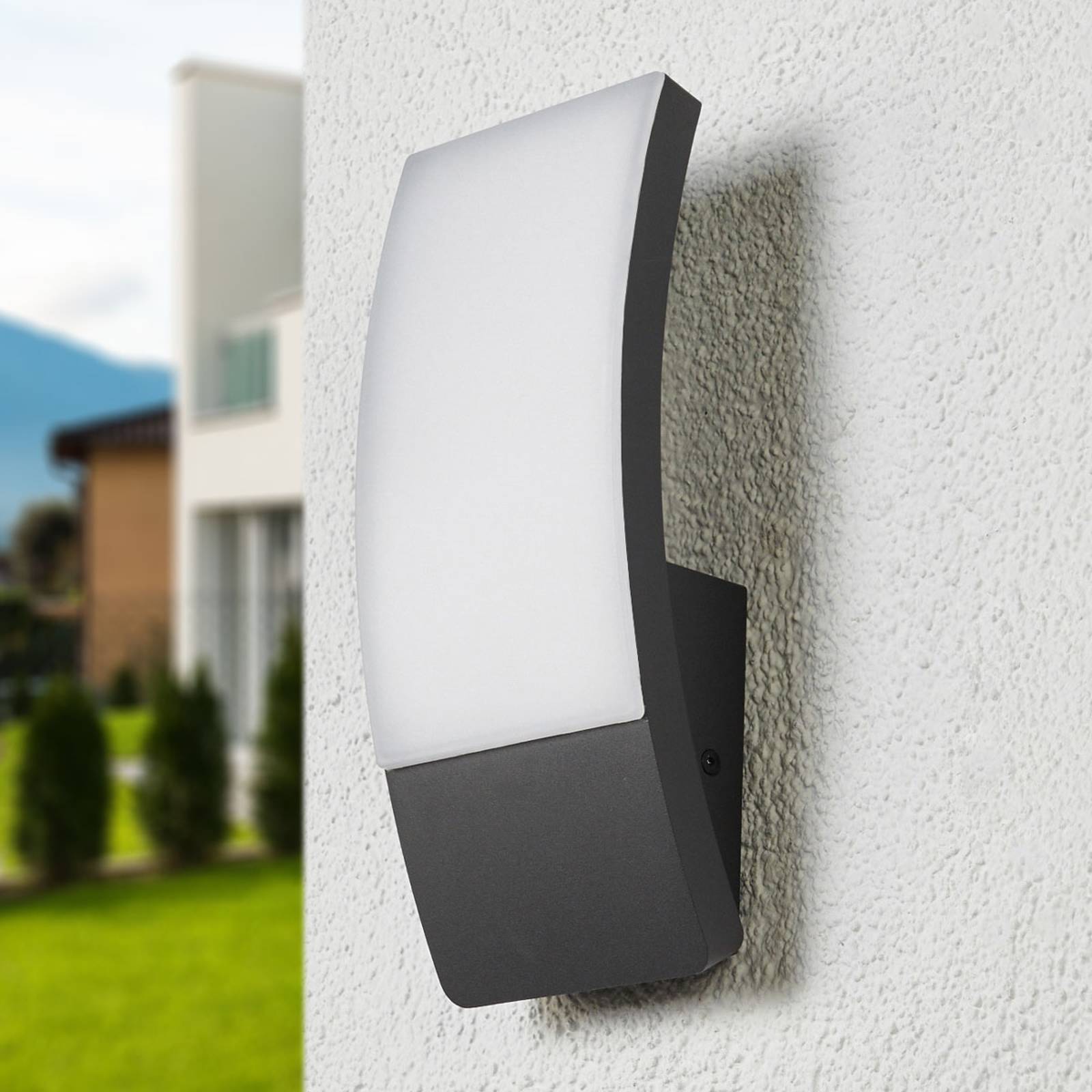 Svítidlo Lucande tmavě šedá/bílá hliník/polykarbonát