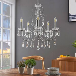 Svítidlo Lucande chrom/čirá kov/K9 křišťál