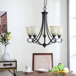 Svítidlo Lucande tmavě hnědá/bílá kov/sklo