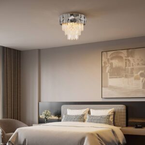 Svítidlo Lucande zrcadlená/čirá nerez/křišťál