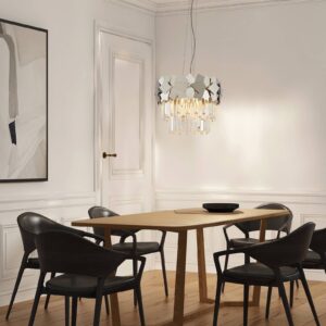 Svítidlo Lucande zrcadlená/čirá nerez/křišťál