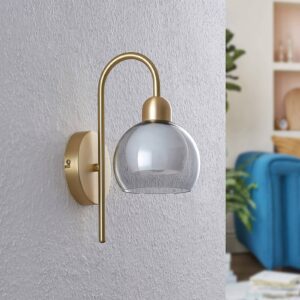 Svítidlo Lucande mosaz/kouřová šedá/bílá železo/sklo