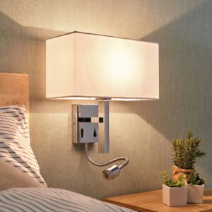 Svítidlo Lucande bílá/chrom látka/kov