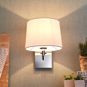 Svítidlo Lucande bílá/chrom látka/kov