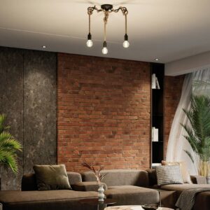 Svítidlo Lucande černá/světle hnědá železo/lano