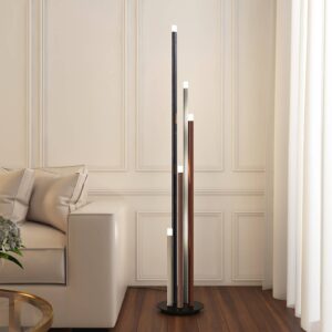 Svítidlo Lucande černá/hliník/kávově hnědá hliník/železo/akryl