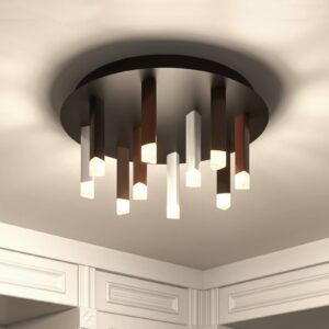 Svítidlo Lucande černá/hliník/kávově hnědá hliník/železo/akryl