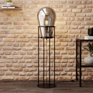 Svítidlo Lucande kouřově šedá/černá sklo/kov