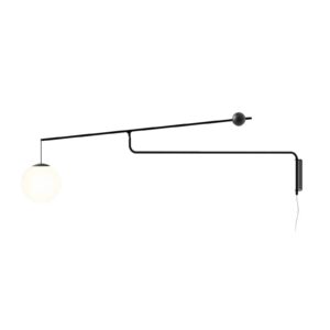 Svítidlo Luceplan černá matná/opálová ocel/sklo foukané