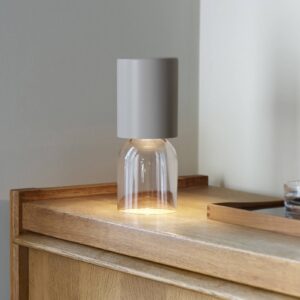 Svítidlo Luceplan pískově šedá/čirá ocel/polykarbonát