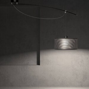 Svítidlo Lumina šedá ocel/uhlíkové vlákno/textil/hliník