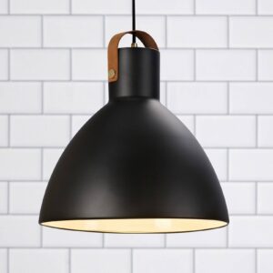 Svítidlo Markslöjd bílá/hnědá kov/kůže