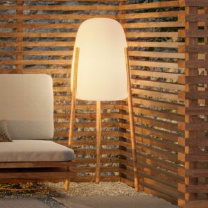 Svítidlo Newgarden světlé dřevo/bílá dřevo/polyetylen/textil