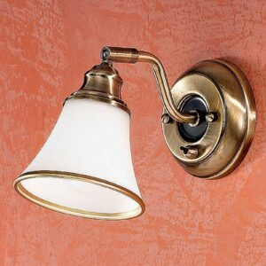 Svítidlo Orion starožitná mosaz/bílá kov/sklo