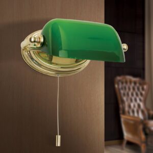 Svítidlo Orion mosaz/zelená mosaz/sklo