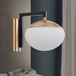 Svítidlo Orion mosaz/černá/opálová matná ocel/sklo