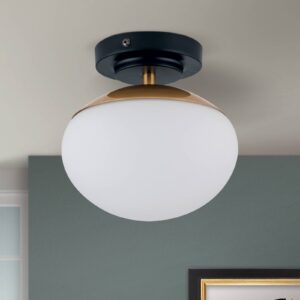 Svítidlo Orion mosaz/černá/opálová matná ocel/sklo